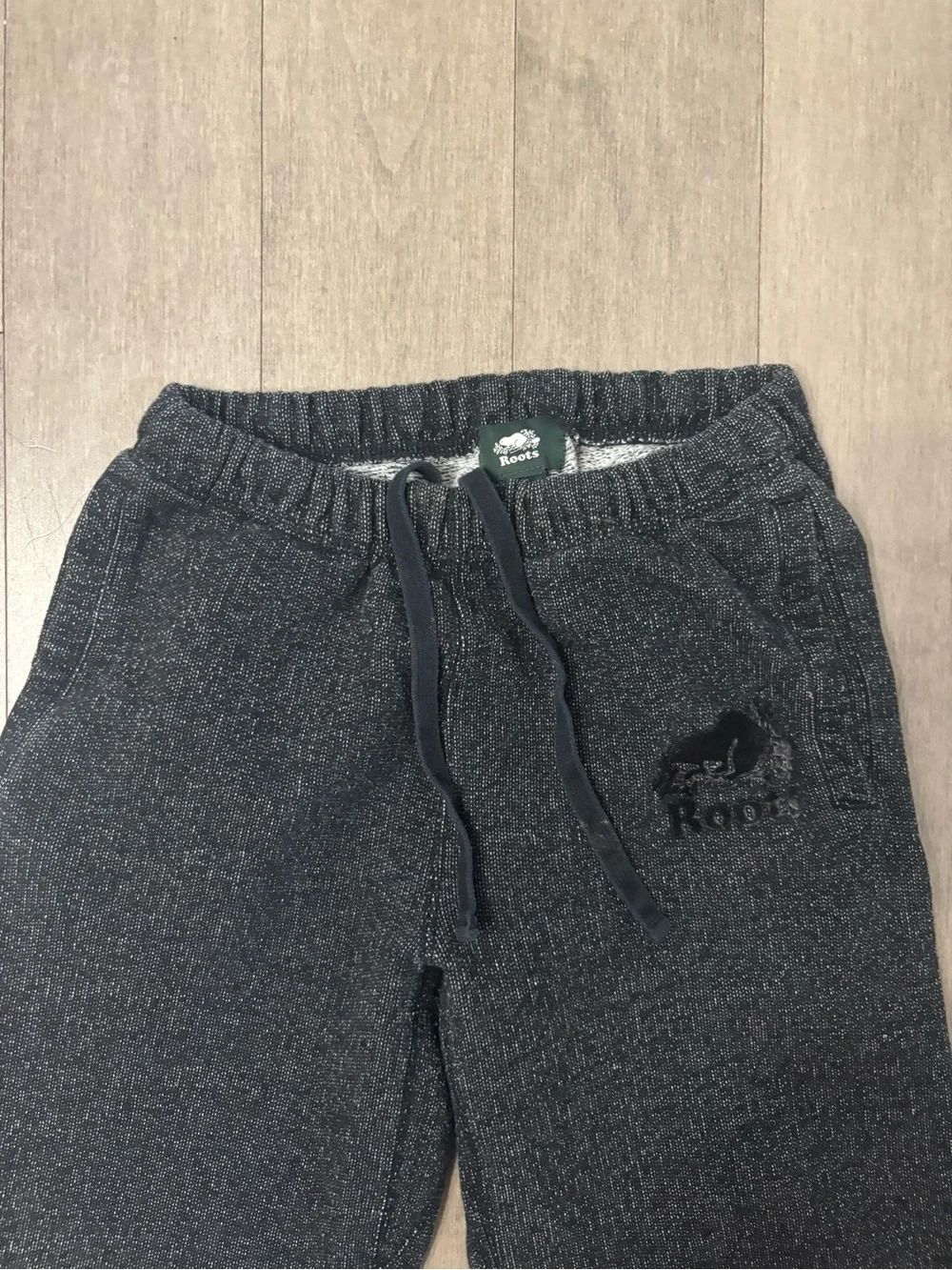 Roots Black Speckled Drawstring Joggers for Women - Picture 6 of 11